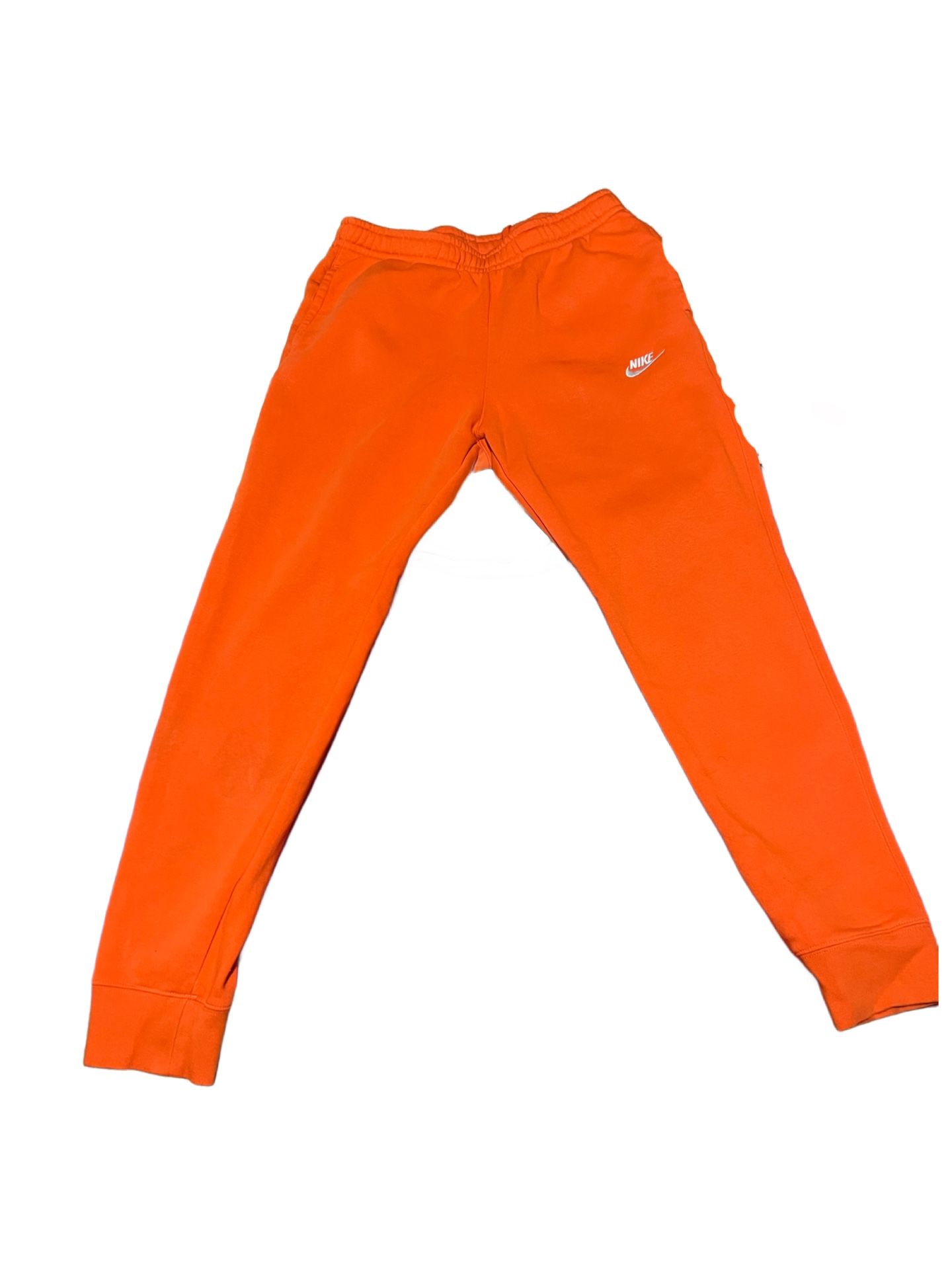 Orange Nike Fleece Sweat Pants