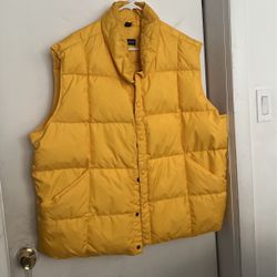 Lands End 2xl Yellow Mens Down Vest 