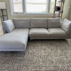 Modern Grey Couch With Chaise Lounge