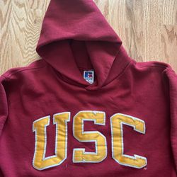 Vintage USC Trojans Russell Athletic Pullover Hoodie Sweatshirt Medium USA Made
