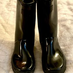 Kids Black Rubber Rain Boots Size 13/1
