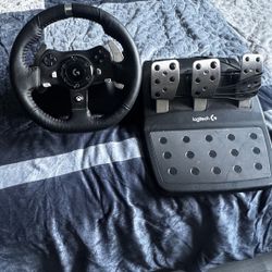 Xbox One car steering wheel And Pedals 