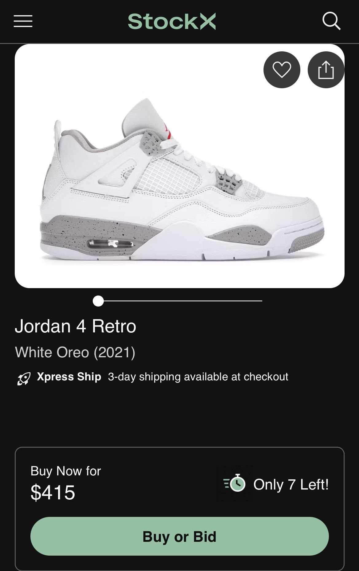 Jordan Retro 4 Oreo