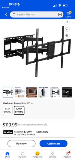 Tv wall mount up to 120in