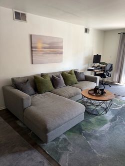 Gray Fabric Sectional Sofa with Chaise