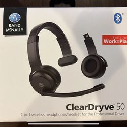 Rand McNally ClearDryve 50 2-in-1 Wireless Bluetooth Headphones/Headset (Black)