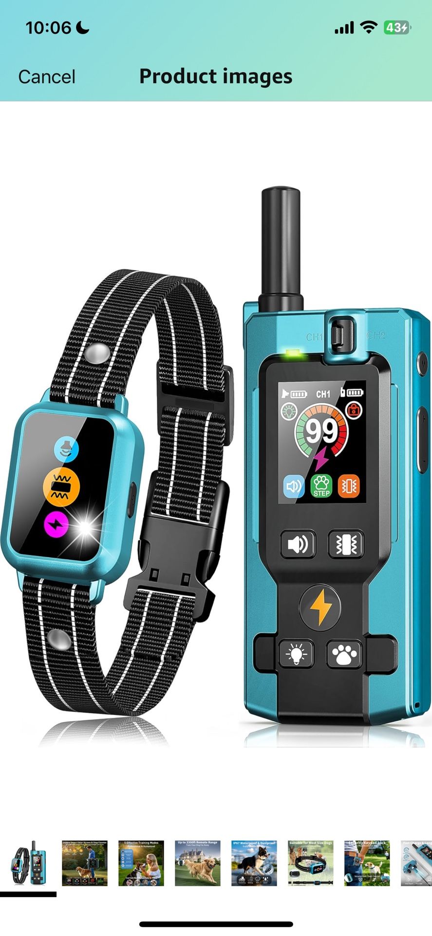 Frayo Dog Training Collar with Remote - 5 Training Modes 3300FT Electric Dog Shock Collar IP67 Waterproof Rechargeable E Collar for Large Medium Small