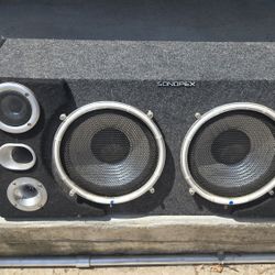 Sondpex Dual 8 Inch Speaker With Lights And 2 Channel Amplifier 