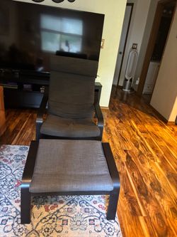 IKEA Poang chair and ottoman