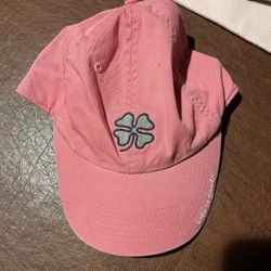 Life Is Good hat, pink with clover