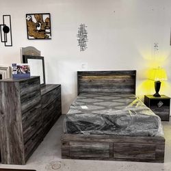 Baystorm Bedroom Set🏀 Queen,King Bed, Dresser, Mirror,Chest, Nightstand 🏀5piece Bedroom Set