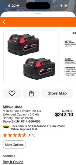 Milwaukee batteries