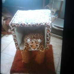 Leopard print cat House