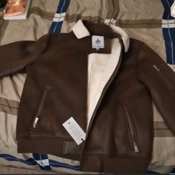 Men's Jacket Xl Faux Shearling Leather Chamarra 