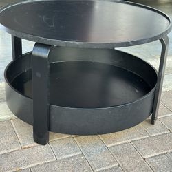 IKEA BORGEBY Black Coffee Table 27 1/2 Diameter 17 Height