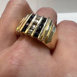 14k yellow gold fashion diamond ring