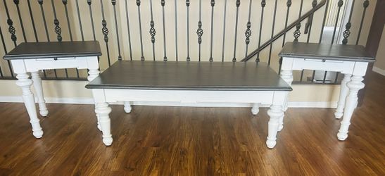 3-Piece Sunny Designs Solid Wood Coffee Table & End Table Set - Farmhouse
