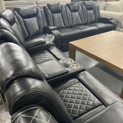 Brand New Top Grain Leather Power Reclining S.  E.  C.  T.  I.  O. N. A.  L.  Same Day Delivery 