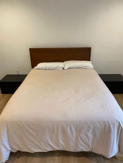 West elm double bed frame & mattress