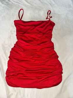 Red Scrunched Dress