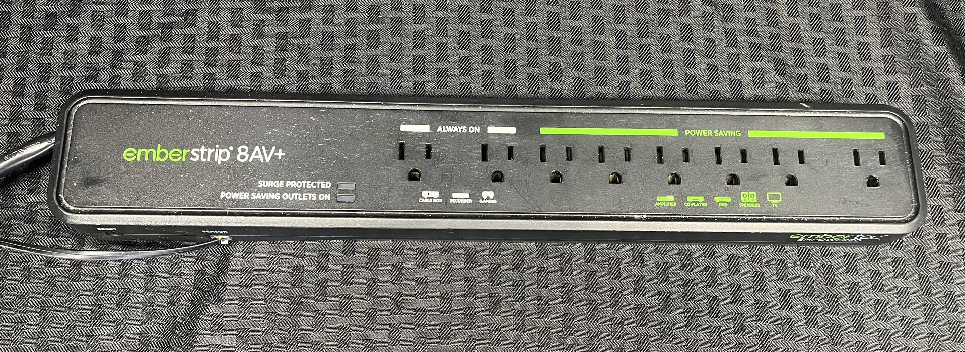 Embertec Ember Strip 8AV+ Power Saving Surge Protected Power Strip