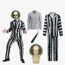 5pc Men’s Beetle juice Costume