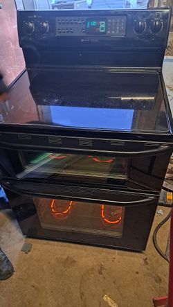 Black double oven electric stove