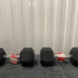 New Weider Rubber Hex Dumbbell, 25 lbs 