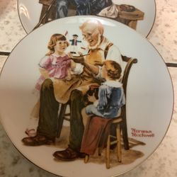 Norman Rockwell Plates…brand New..located In Gustine