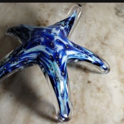 BLOWN  GLASS WALKING STAR FISH PAPERWEIGHT - FIGURINE 4.5" - V81