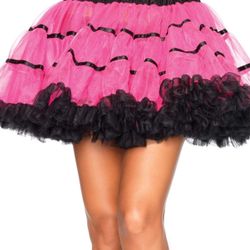 Layered Satin Striped Tulle Petticoat Skirt