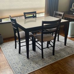 Solid Wood And Glass Dining Table