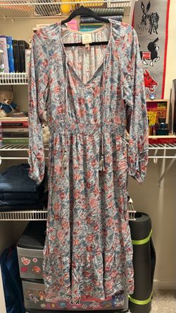 Baby blue dress with flower print