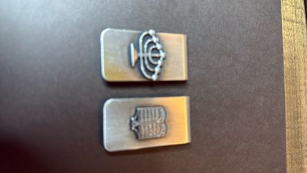 Judaica Metal Money Clips Set of 2