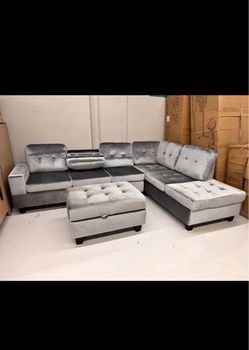 New sectional + ottoman