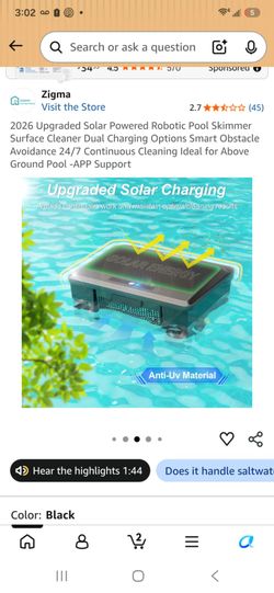 Solar Powered Robotic Pool Skimmer