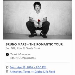 Bruno Mars Tickets 