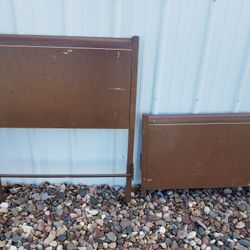 Antique Metal Bed Headboard and Footboard 