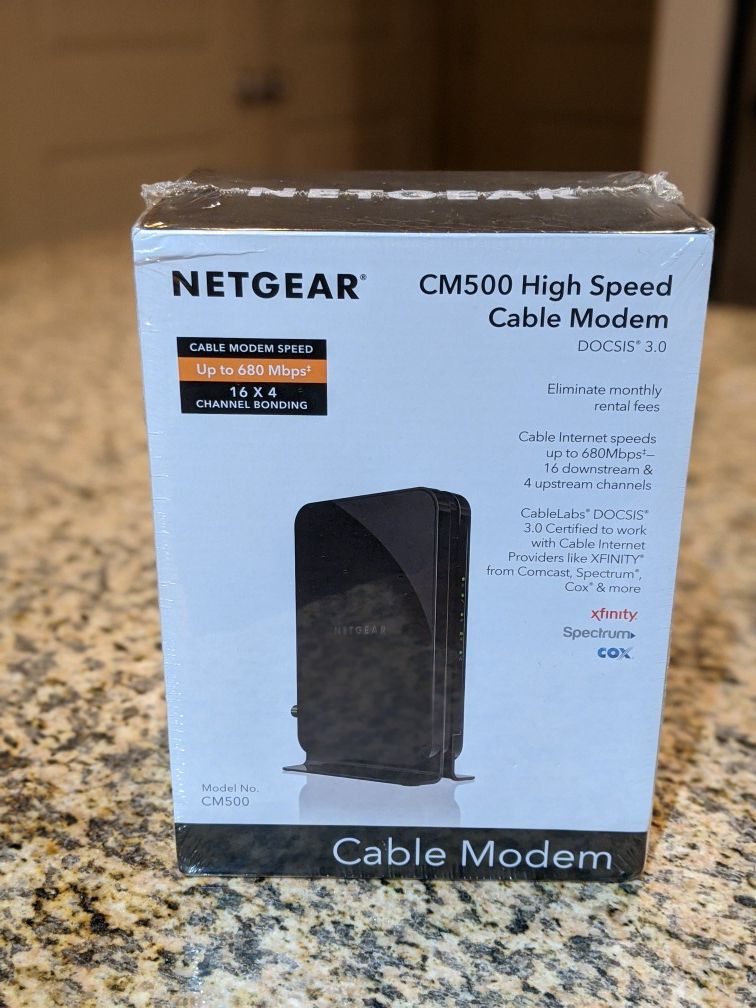 NETGEAR Cable Modem CM500 - Compatible With All Cable Providers Xfinity, Spectrum, Cox | 300 Mbps | DOCSIS 3.0