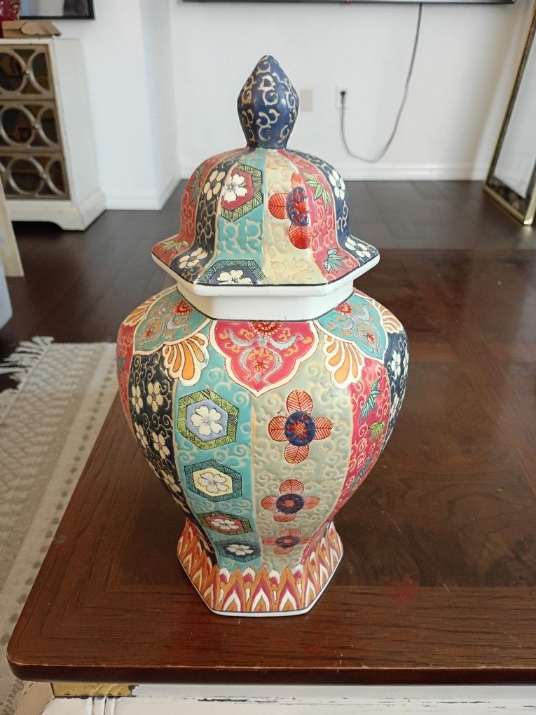 VTG Vintage Oriental Porcelain Ginger Jar 