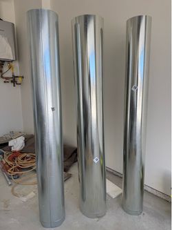 Three Galvanized Steel Pipes
