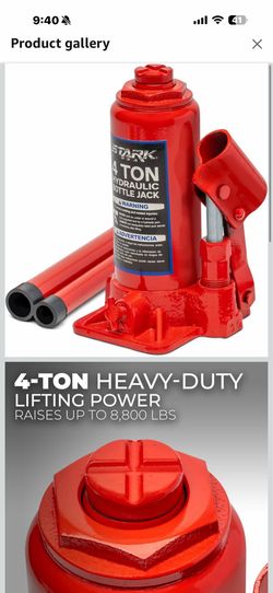XtremepowerUS Bottle Jack 4 Ton (8,800 LBs) Hydraulic Car Jack with Pump Handle, Fit Use for Cars Automotive Sedans, Red  20$