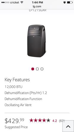 Lg 1200 btu portable ac