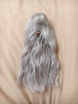 BJD doll 1/6 silver wavy hair wig (for dolls)