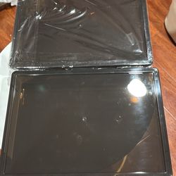 6-2 Set of 2, Black Transparent Storage Boxes