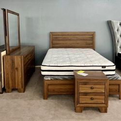 Brown 4 Piece Queen Size Bedroom Set