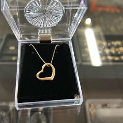 Rose Gold Heart Necklace With Beaded Chain