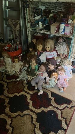 Vintage porcelain doll collection