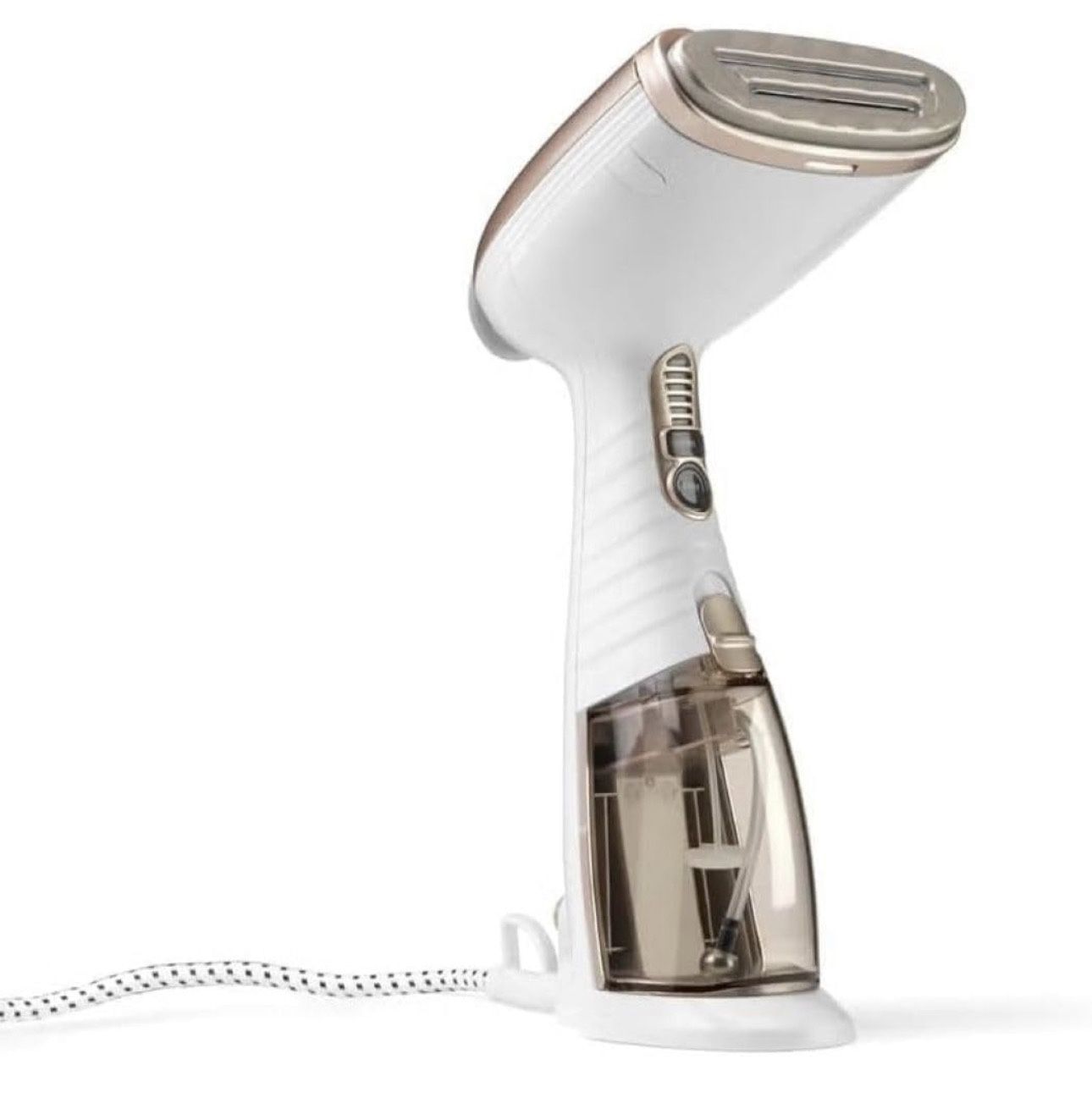 Conair Handheld Garment Steamer for Clothes, Turbo ExtremeSteam 1875W Fabric Steamer, Portable Handheld Design, Strong Penetrating Steam, White/Champa