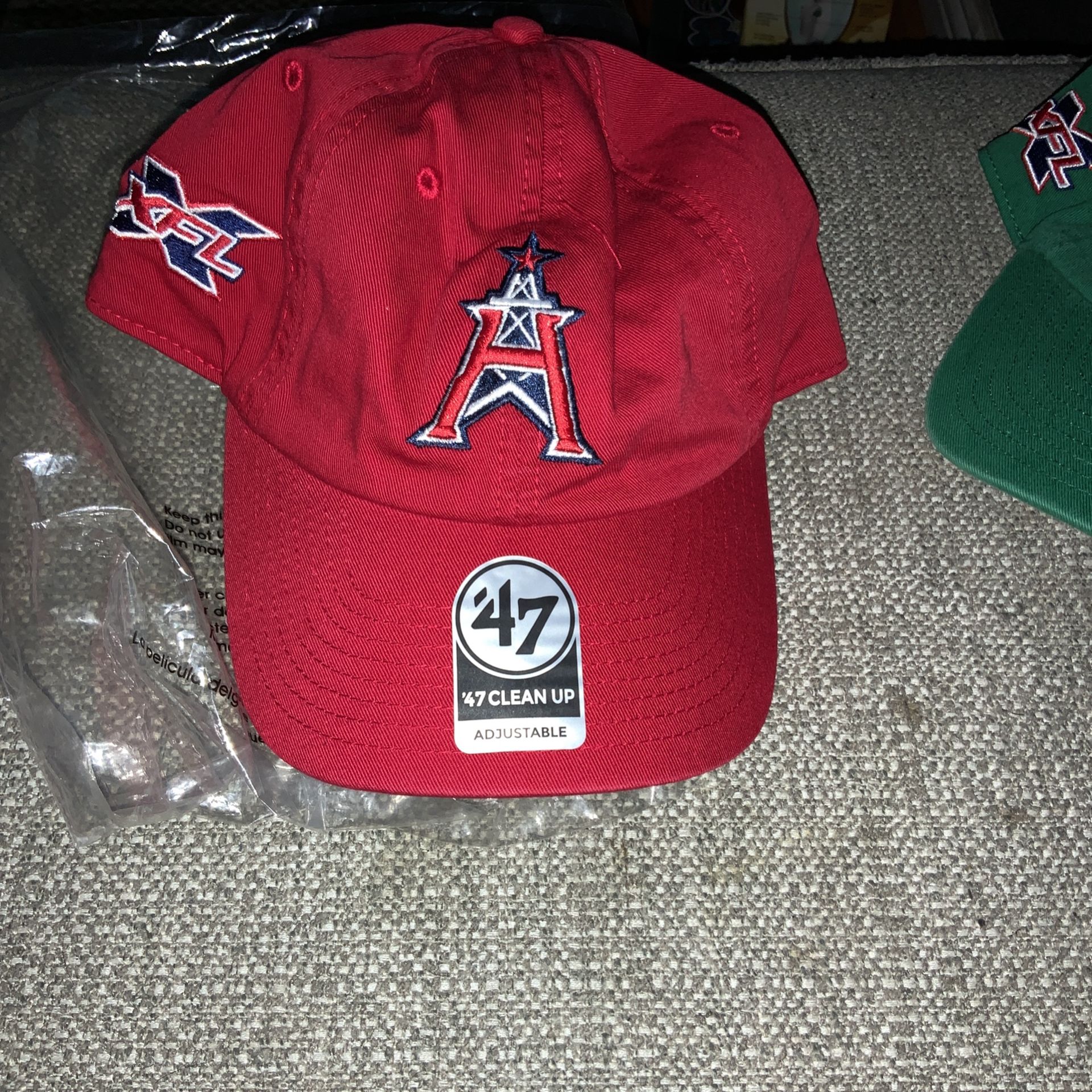 Xfl Houston Roughnecks 47 Clean Up Adjustable XFL Hat Red New
